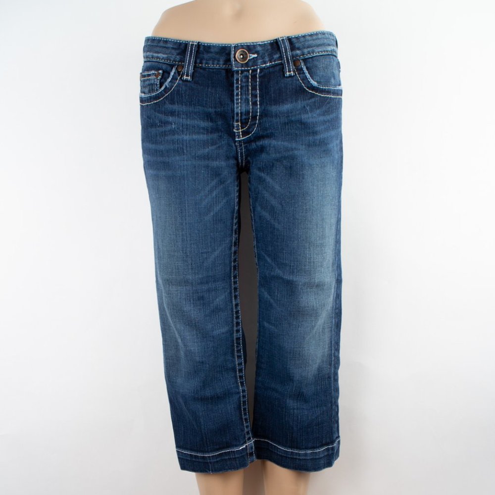 BKE Buckle Lily Stretch Capri 29 X 21 Women's Denim Jeans Thick Stitch - Picture 1 of 12